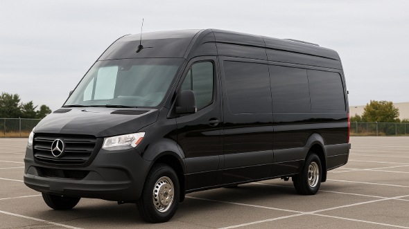 Exterior of Draper Party Bus Company's 14 Passenger Sprinter Limousine in Draper