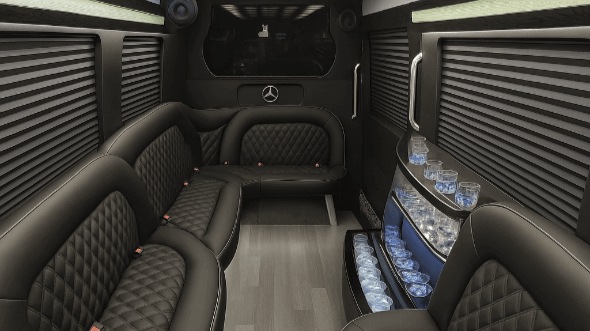 Interior of Kaysville Party Bus Company's 14 Passenger Sprinter Limousine in Kaysville