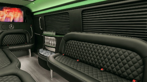 Interior of Tooele Party Bus Company's 14 Passenger Sprinter Limousine in Tooele