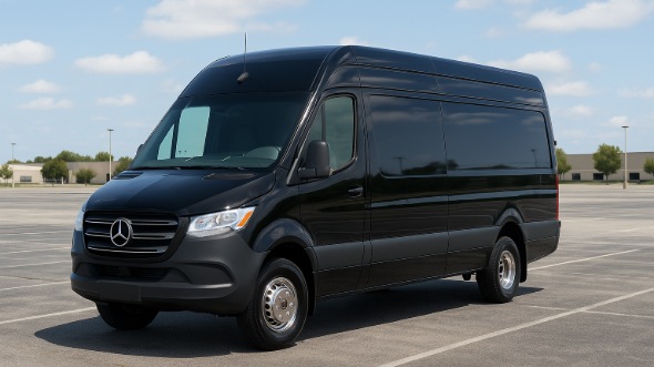 Exterior of Magna Party Bus Company's 14 Passenger Sprinter Limousine in Magna