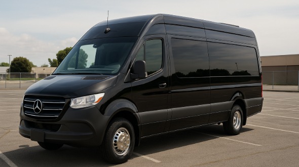 Exterior of Orem Party Bus Company's 14 Passenger Sprinter Limousine in Orem
