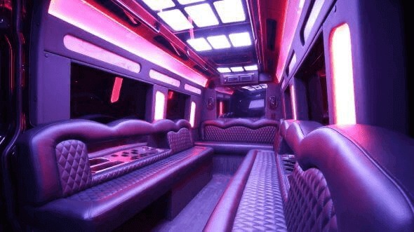 Interior of South Jordan Party Bus Company's 18 Passenger Party Bus in South Jordan