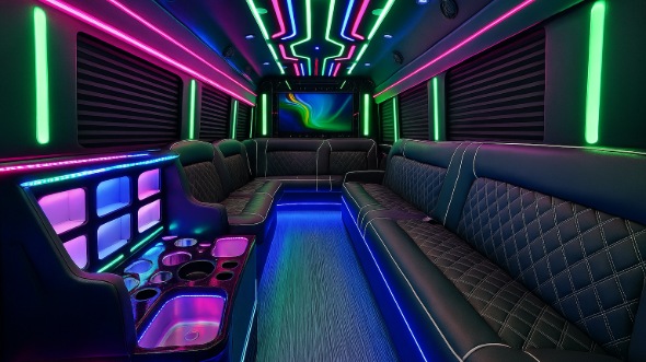 Interior of Millcreek Party Bus Company's 25 Passenger Party Bus in Millcreek