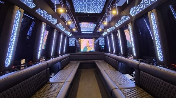Interior of Sandy Party Bus Company's 25 Passenger Party Bus in Sandy