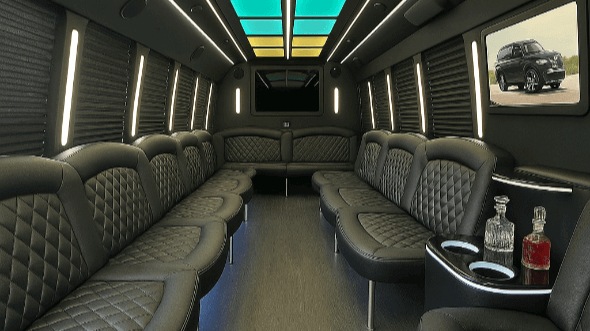 Interior of Bountiful Party Bus Company's 28 Passenger Party Bus in Bountiful