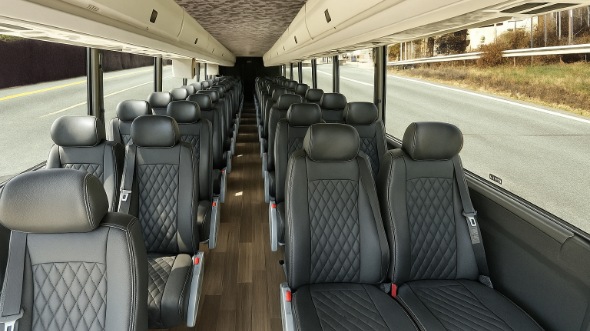 Interior of Utah Party Bus Company's 30 Passenger Minibus in Utah
