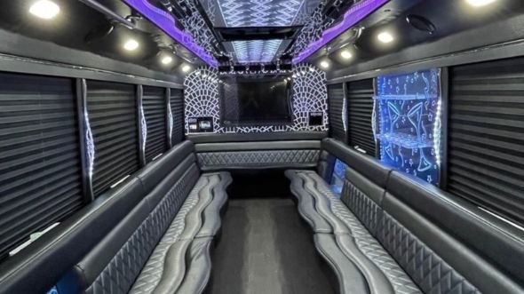 Interior of American Fork Party Bus Company's 30 Passenger Party Bus in American Fork