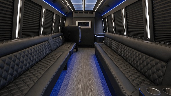 Interior of Cottonwood Heights Party Bus Company's 30 Passenger Party Bus in Cottonwood Heights