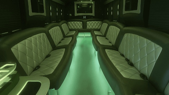 Interior of Roy Party Bus Company's 30 Passenger Party Bus in Roy