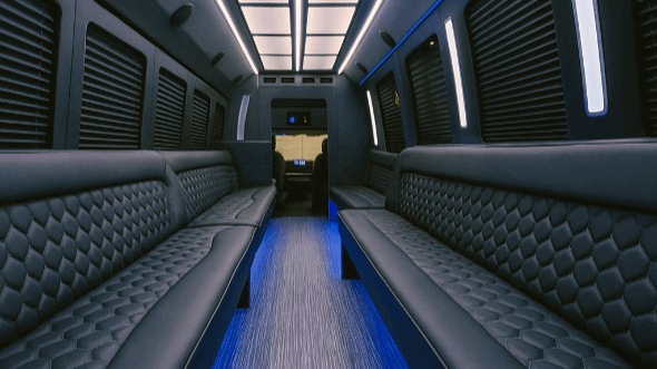Interior of Washington Party Bus Company's 40 Passenger Party Bus in Washington