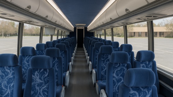 Interior of Utah Party Bus Company's 44 Passenger Charter Bus in Utah
