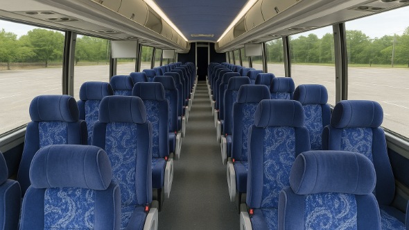 Interior of Utah Party Bus Company's 45 Passenger Charter Bus in Utah