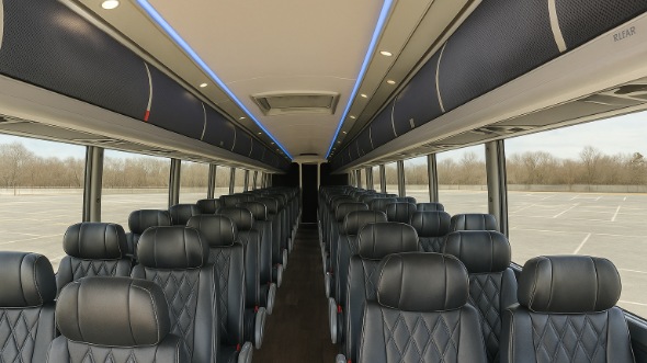 Interior of Utah Party Bus Company's 47 Passenger Charter Bus in Utah