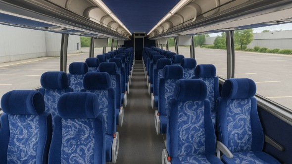Interior of Utah Party Bus Company's 48 Passenger Charter Bus in Utah