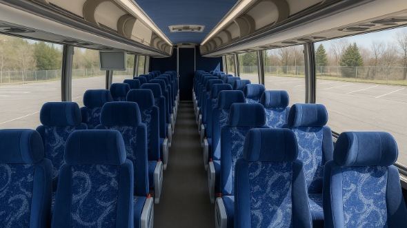 Interior of Utah Party Bus Company's 54 Passenger Charter Bus in Utah